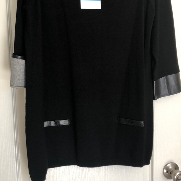 New Carolyn Taylor black Tunic w/pleather size xl - Picture 4 of 6